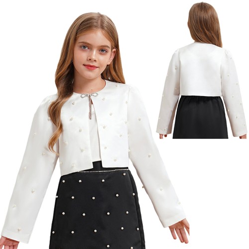 Kids girls satin bolero shrug - kids,