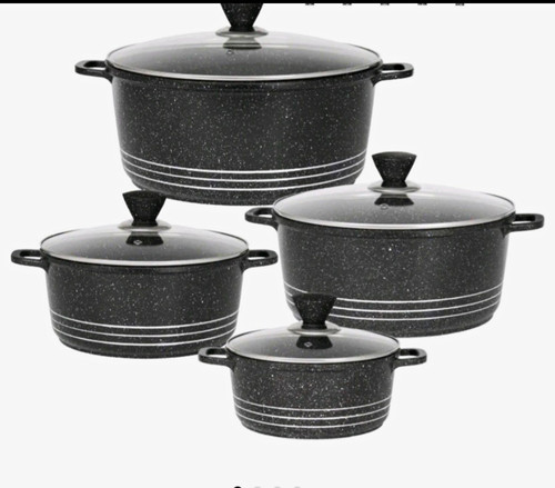 Granite piece non stick - granite, 4-piece