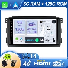 6GB+128GB For Benz Smart fortwo 451 Android14 Car Radio Carplay built-in DAB+/4G
