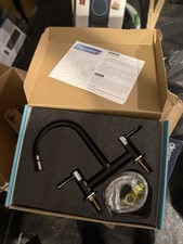 Kitchen Sink Mixer Tap, 2 Hole Bridge Mixer Taps with 2 Function Aerator