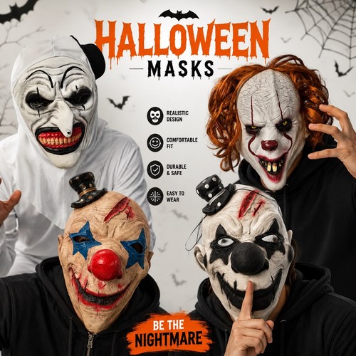 Halloween horror clown masks - horror,