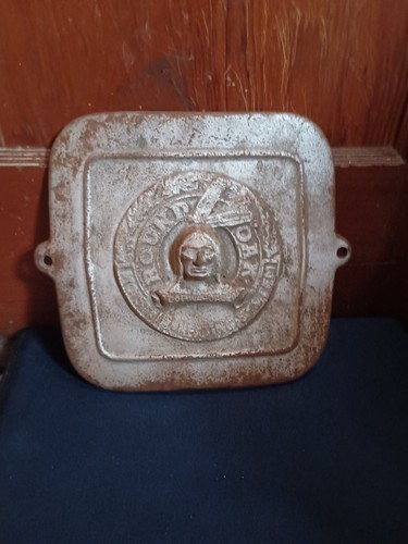 Round oak stove cover indian - round,