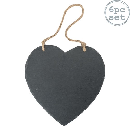 Slate heart hanging notice - slate,