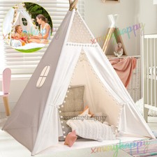 Large Canvas Children Lace Indian Tent Teepee Kids Wigwam In/Outdoor Play House