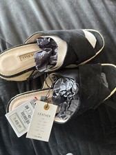 Zara Black Suede Mules. 39. Bnwt.
