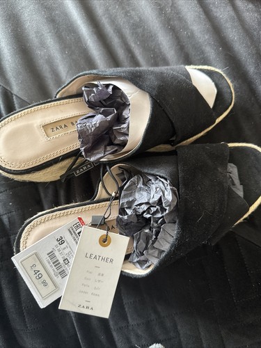 Zara black suede mules 39 - black, mules.