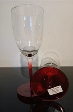 Two Red Stemmed Wine Glasses