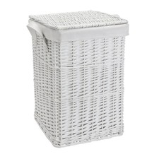 White Wicker Laundry Basket