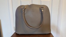 Leather italian handbag taupe - leather,