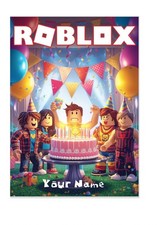 Roblox Game Themed Birthday Greetings Card Personalise Name Birthday Cake
