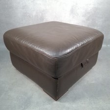 Brown Faux Leather Storage Ottoman Pouffe Footstool with Lift Up Lid & Hinges