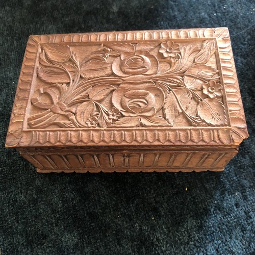 Antique carved rosewood box - carved,