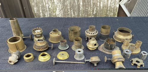 Lot assorted antique oil - antique, lamp
