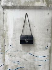 Pinko black leather love belle shoulder bag Black RRP £310 