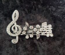 Treble Clef Notes Brooch Music Notes Musical Silver Tone Vintage Inspired