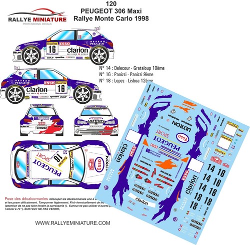 Decals ref 0120 peugeot - ref,