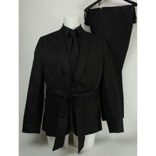 Mens ASOS Black Suit 42 R Two Tone Polka Dot Design W36 L30 Article