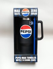 NEW - Pepsi Max - Steel Tumbler Cup 1200ml capacity with 2 x 330ml Cans- gift