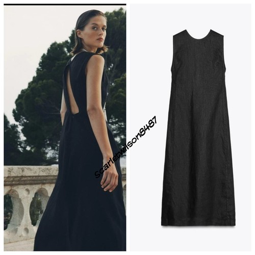 Zara dress 100 linen open - linen,