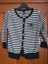 Ladies Woman's Women's Atmosphere Primark Black Striped Cardigan UK Size 10