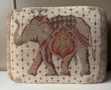 Stuart Jones Elephant Tapestry Ottoman Footstool – Wooden Legs