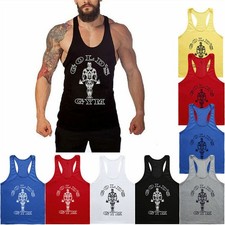 Mens Golds Gym Vest Muscle Joe Tank Top Fitness Stringer Bodybuilding Muscle Tee