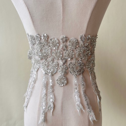 Beaded flower applique wedding - flower,