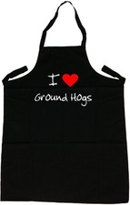I Love Heart Ground Hogs Apron