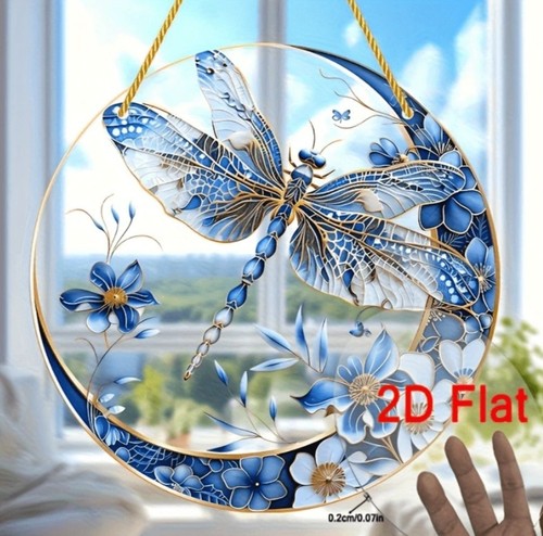 Blue dragonfly sun catcher - blue,