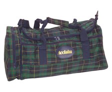 ACCLAIM Turnberry Sports Travel Holdall Navy Grn Red  Tartan 21" Zip End Pocket