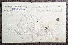 1901 Lancashire & Yorkshire Railway Memo – Castleton to Wellington Road Station
