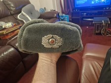 Russian military vintage hat with badge