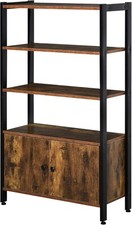 Industrial Bookshelf, Storage Cabinet with 3-Tier with Doors