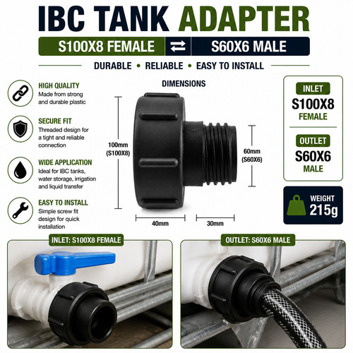 Ibc tank connector s100x8 - ibc,