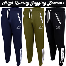 Mens Jogging Bottoms Polyester Cuffed Joggers Slim Fit Sweatpants Boys Trousers