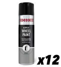 12 x Simoniz Spray Paint Aerosol 500ml '5' Wheel Silver