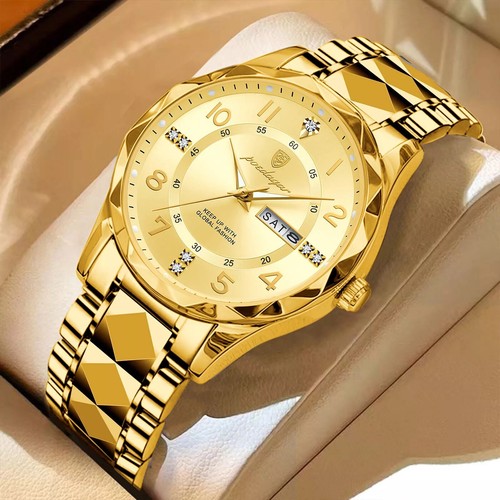 Men luxury golden watch - men's,