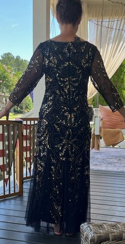 Elegant navy beaded - navy, formal