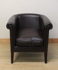 Laura Ashley Osborne Brown Leather Armchair / Chair