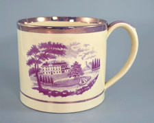 ANTIQUE SUNDERLAND LUSTREWARE GEORGIAN HOUSE MUG CUP c1820