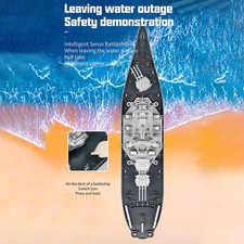 Remote Control Battleship Remote Control Boat 2.4GHz Waterproof Large XTET