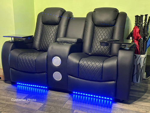 Black electric cinema recliner - cinema,