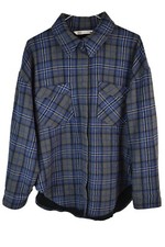 ZARA Grey Overshirt Jacket size M Womens Checked Shacket Cotton Casual Outdoors