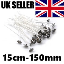 150mm Pre Waxed Candle Wicks With Sustainers  Craft Candle Making 15cm UK SELLER