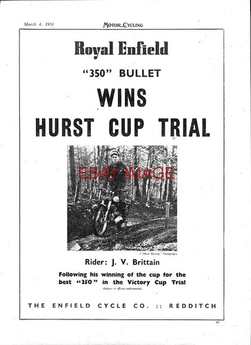 1954 advert for royal - for, enfield
