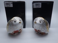 2 X ROYAL CROWN DERBY OLD IMARI HEDGEHOG PAPERWEIGHTS