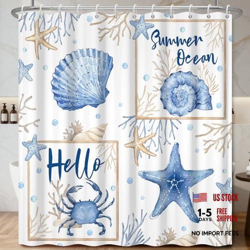 Seashell starfish shower - starfish,