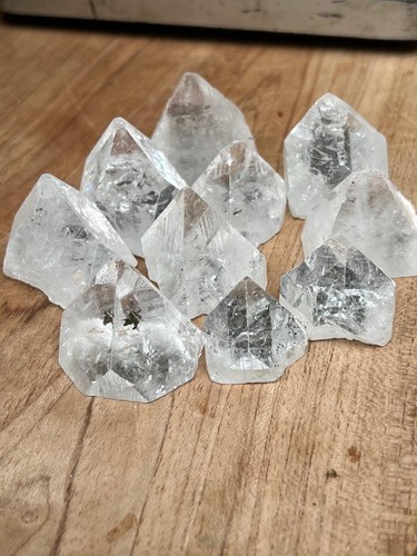 White apophyllite point - apophyllite, /