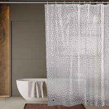 Clear Shower Curtain 3D Design Weighted Anti Mould 180 X 180 CM (without hooks)