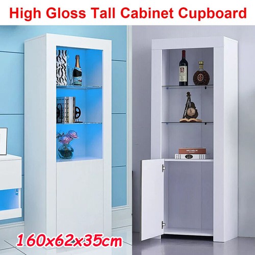 High gloss white tall cabinet - tall,